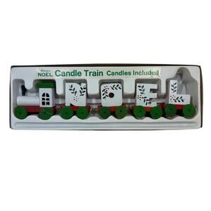 Noel Holiday Candle Train Wooden Vintage